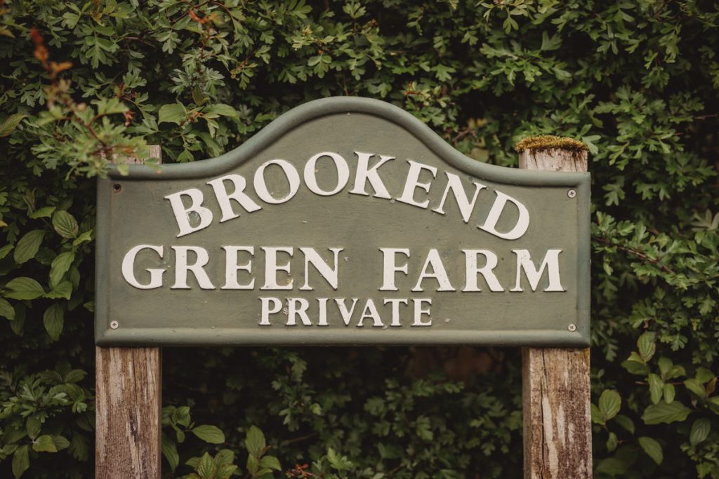 Brookend Green Farm private sign in garden