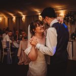 Couple dancing at their wedding reception.