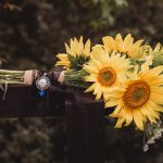 Bouquet of sunflowers with rustic charm.