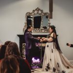 Couple exchanging vows in unique wedding ceremony