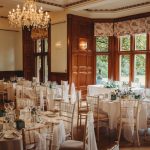 Elegant wedding reception in ornate dining room