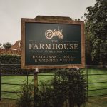 Farmhouse sign: restaurant, hotel, wedding venue at Redcoats.