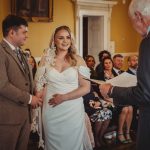 Bride and groom during wedding ceremony